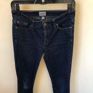 J Crew Toothpick Jeans. Dark wash. Ankle cut